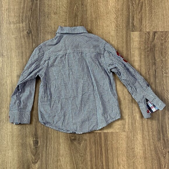 US Polo Assn Blue Gingham Embroidered Long Sleeve Button #3 Shirt Sz 3T - Picture 7 of 11